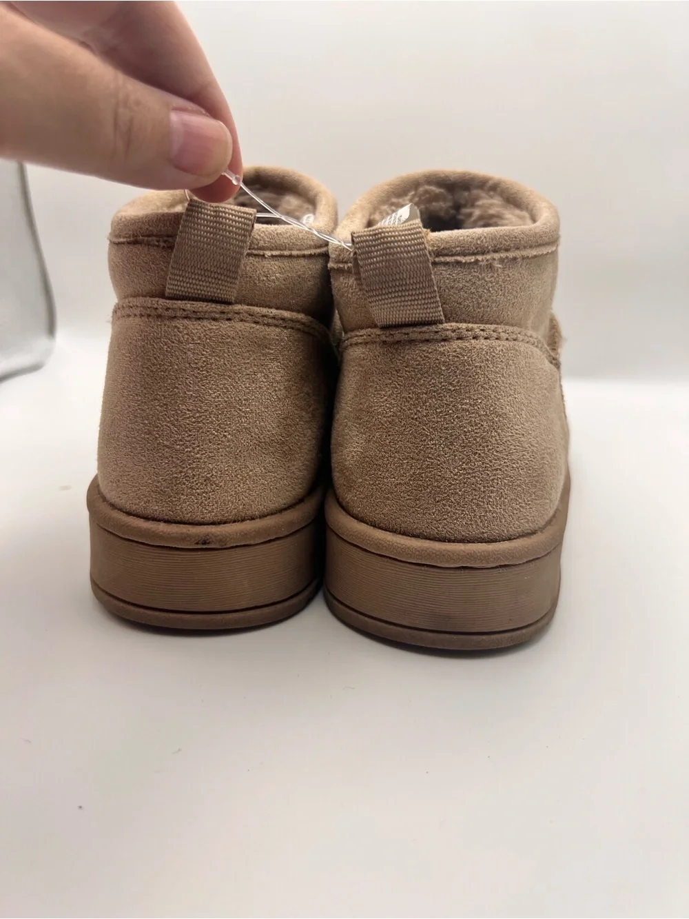 White Mountain Kids Girls 11M Inspo Chestnut Suede Faux Fur Ankle Boots